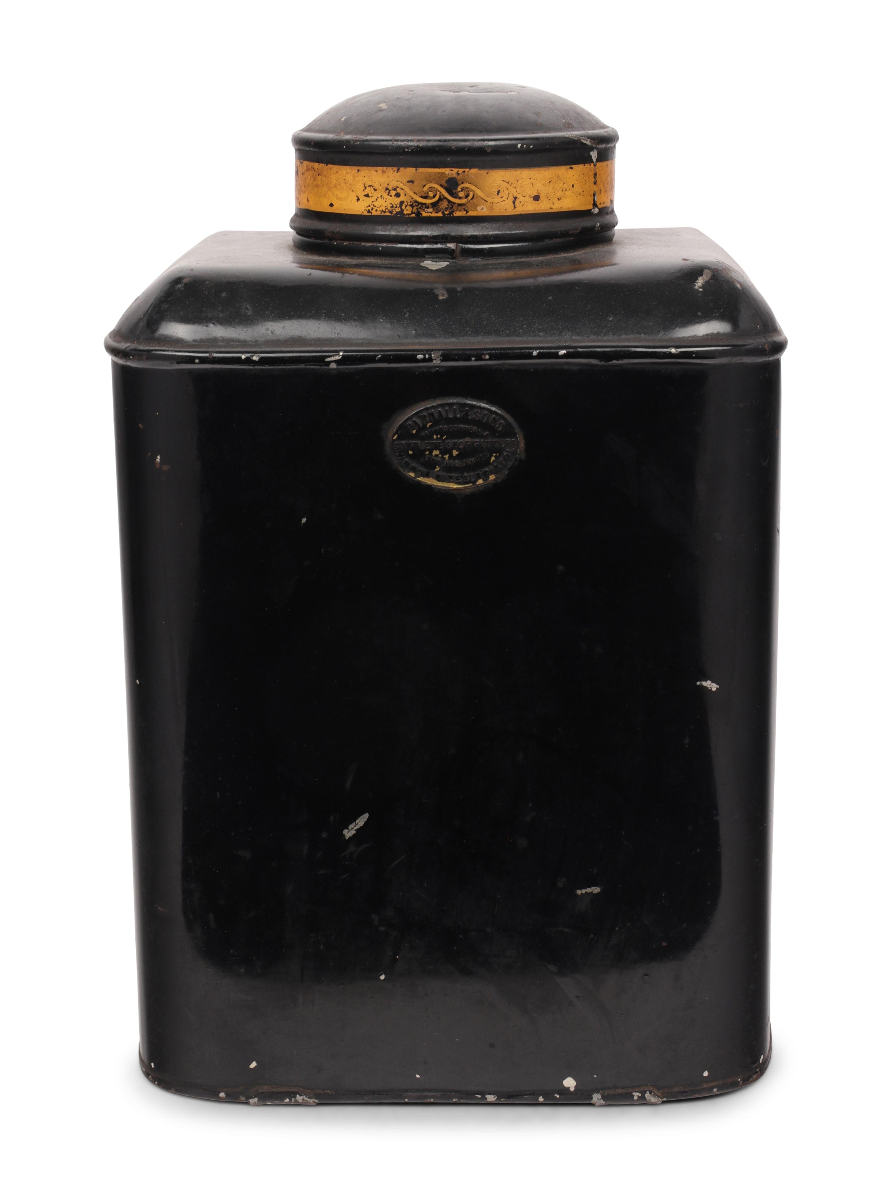 A Large English Tôle Tea Caddy