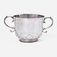 A silver two-handled porringer Katherine Stevens, London, 1673