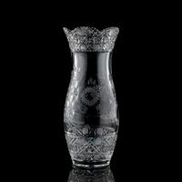 A "Harvard" Cut Glass Vase with Flowers