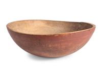 Four Stained and Carved Wood Bread Bowls
