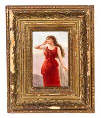 A Hutschenreuther Porcelain Plaque Height 5 3/4 x 3 7/8 inches. — 19TH/20TH CENTURY