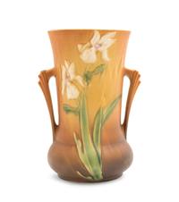 A Roseville Iris Pottery Vase Height 10 inches.