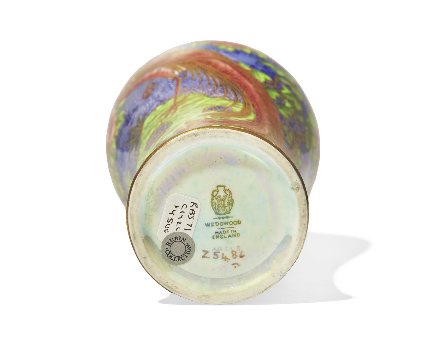 A Wedgwood Lustreware 'Argus Pheasant' Porcelain Vase and Cover