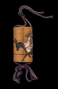 A Japanese Mother-of-Pearl Inlaid Gold Lacquer Four-Case Inro