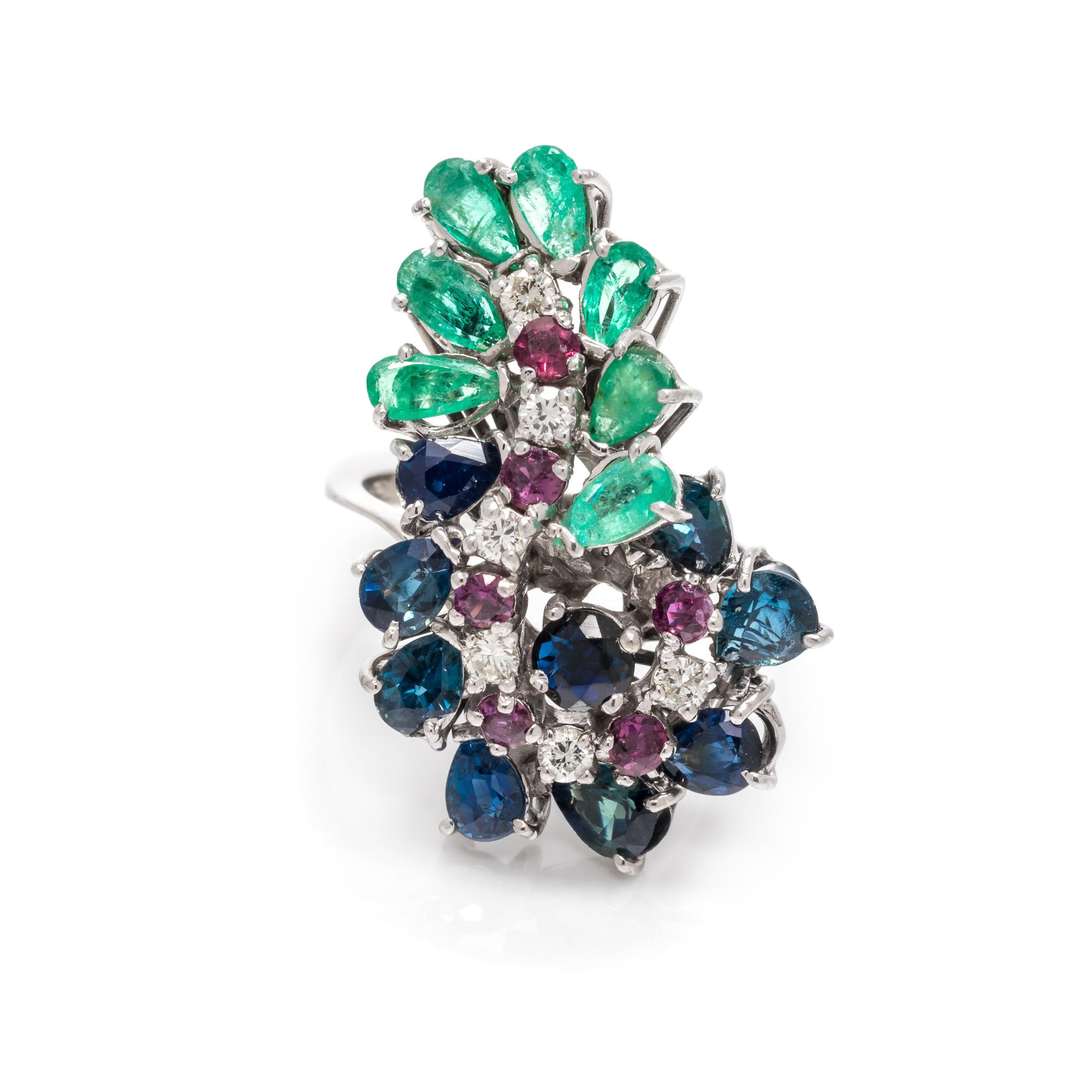 MULTIGEM AND DIAMOND RING