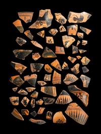 61 Attic Black-Figured Vase Fragments