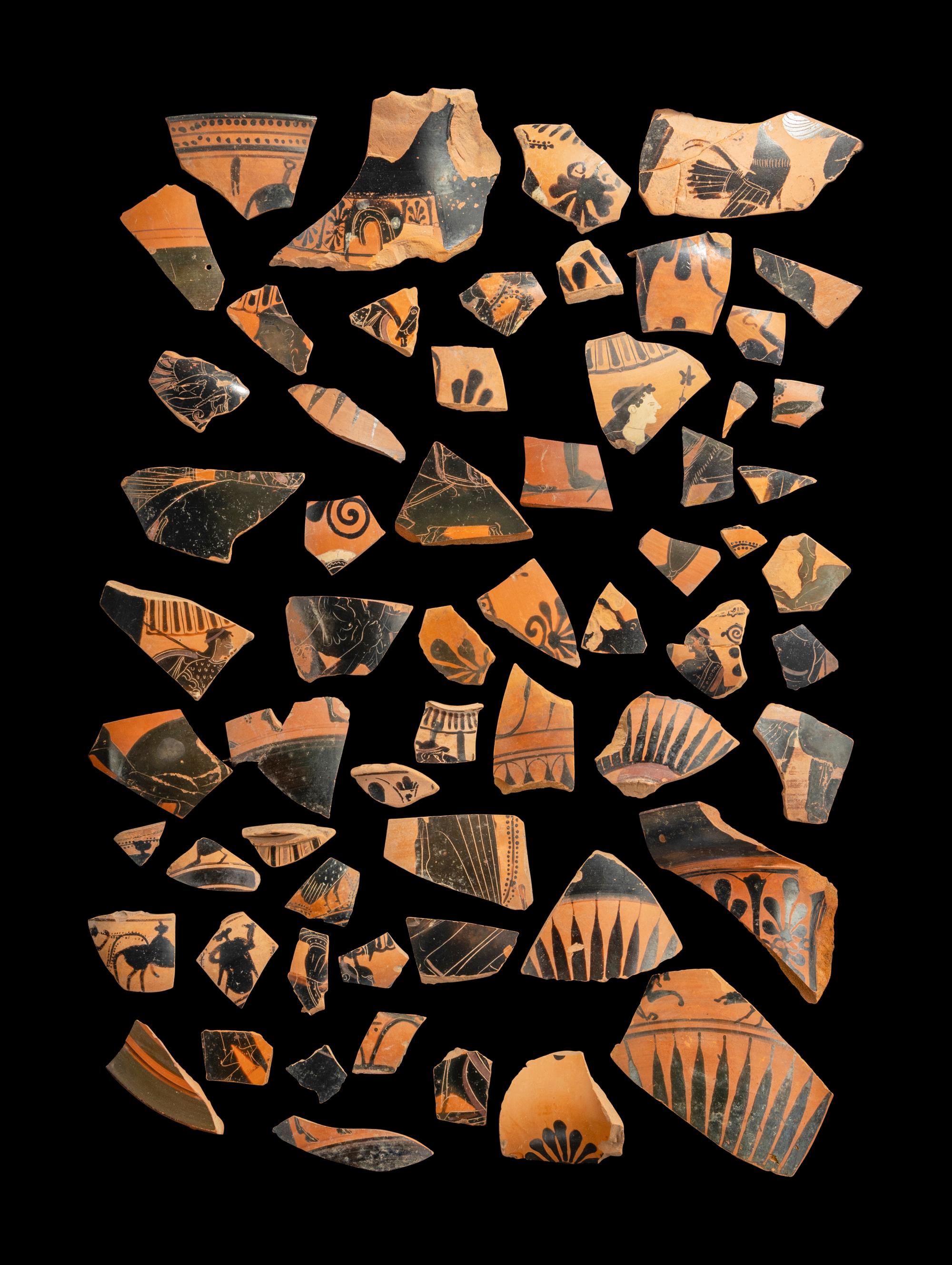61 Attic Black-Figured Vase Fragments