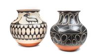 Vidal Aquilar (Santo Domingo, b. 1972) Two Polychrome Vases Height of each 13 inches