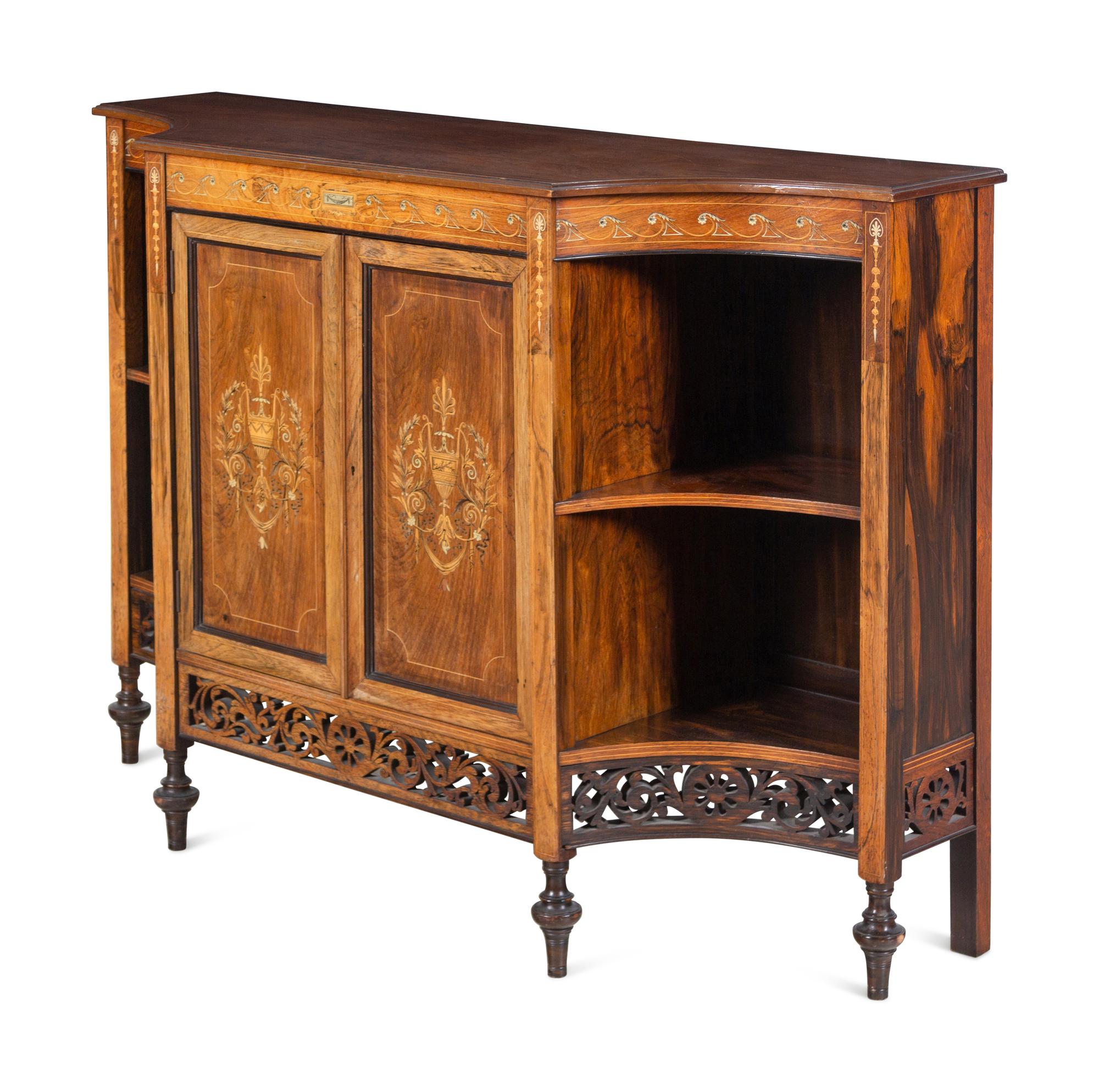 An Edwardian Marquetry Console Cabinet