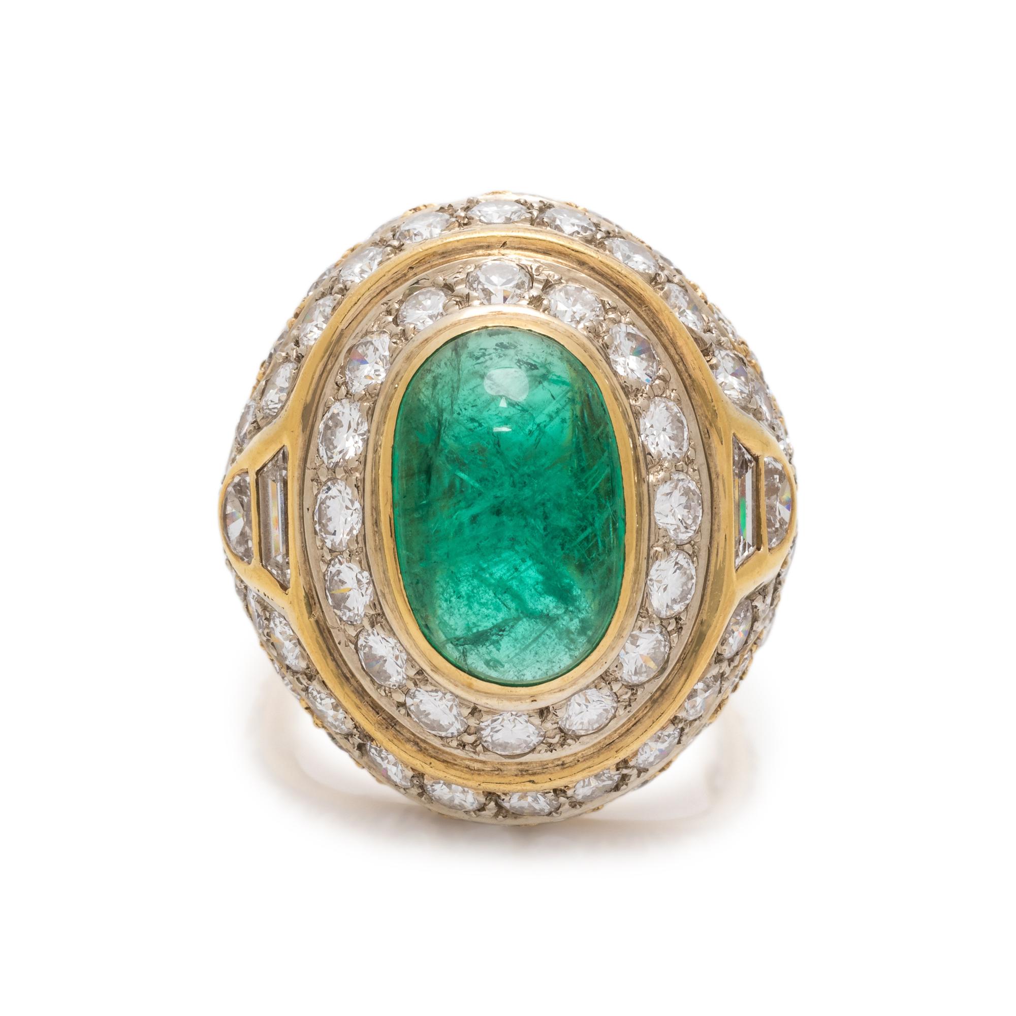 EMERALD AND DIAMOND RING