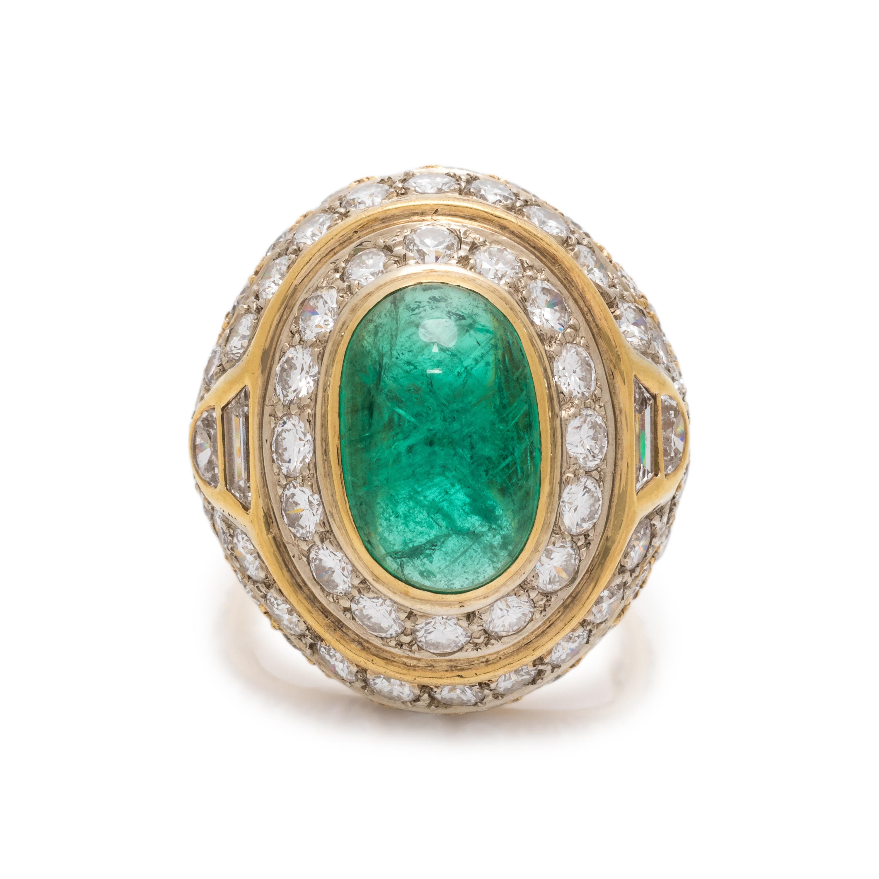 EMERALD AND DIAMOND RING