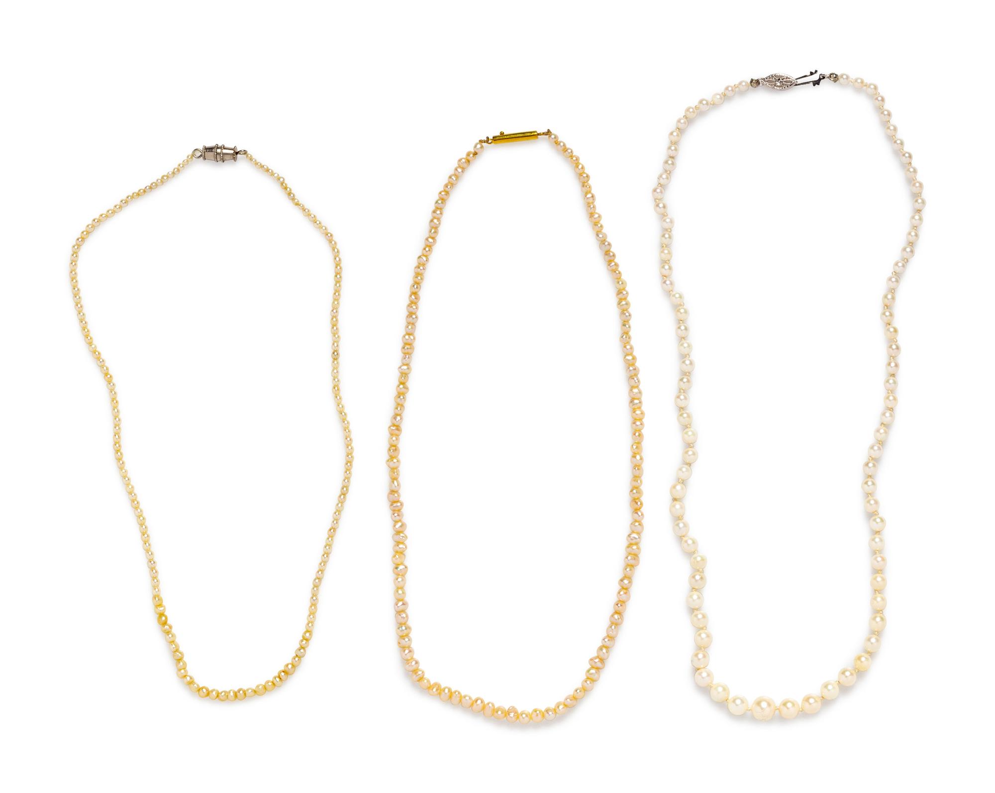A Collection of Cultured Pearl Necklaces,