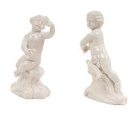A Pair of Nymphenburg Porcelain Cherubs