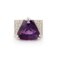 AMETHYST AND DIAMOND RING