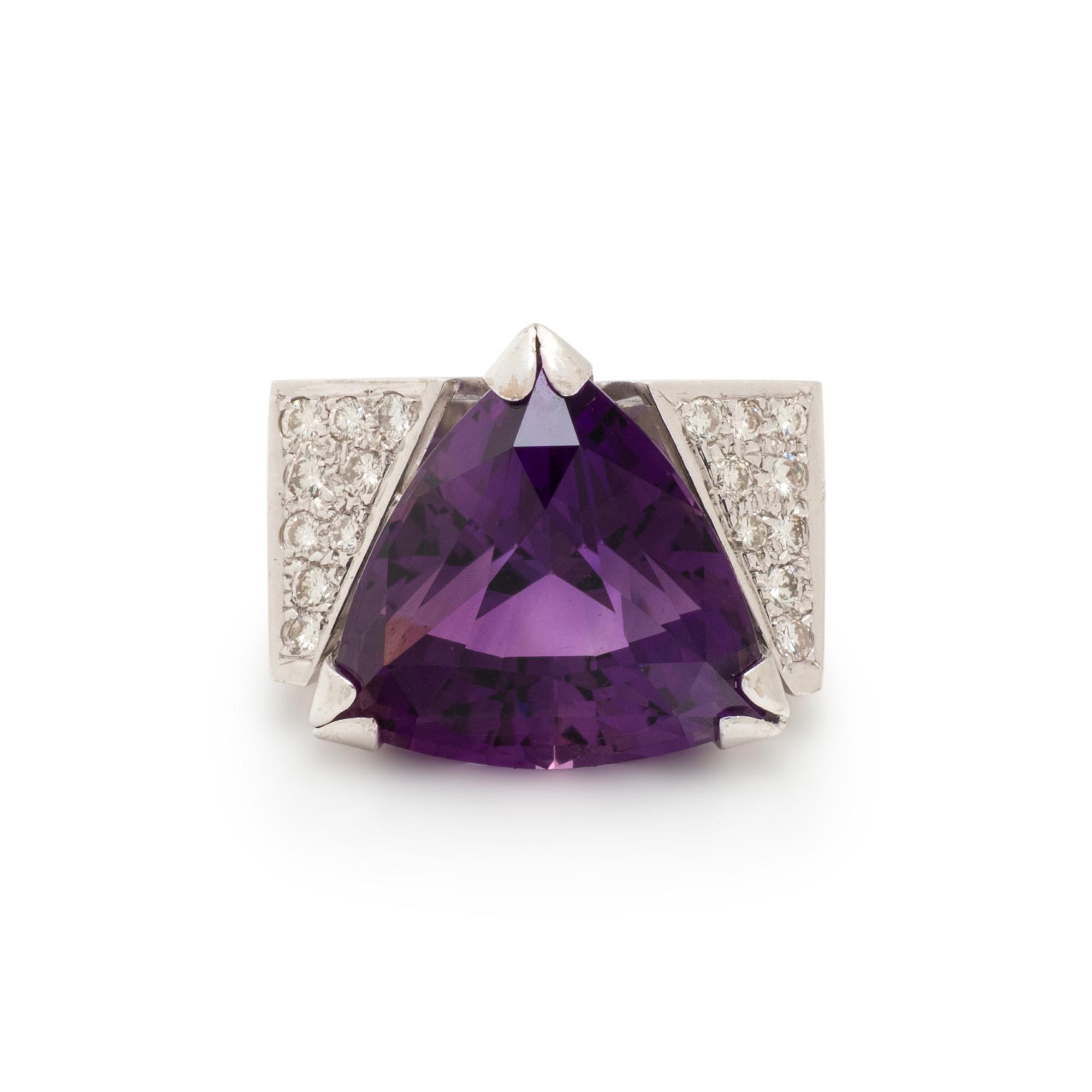 AMETHYST AND DIAMOND RING