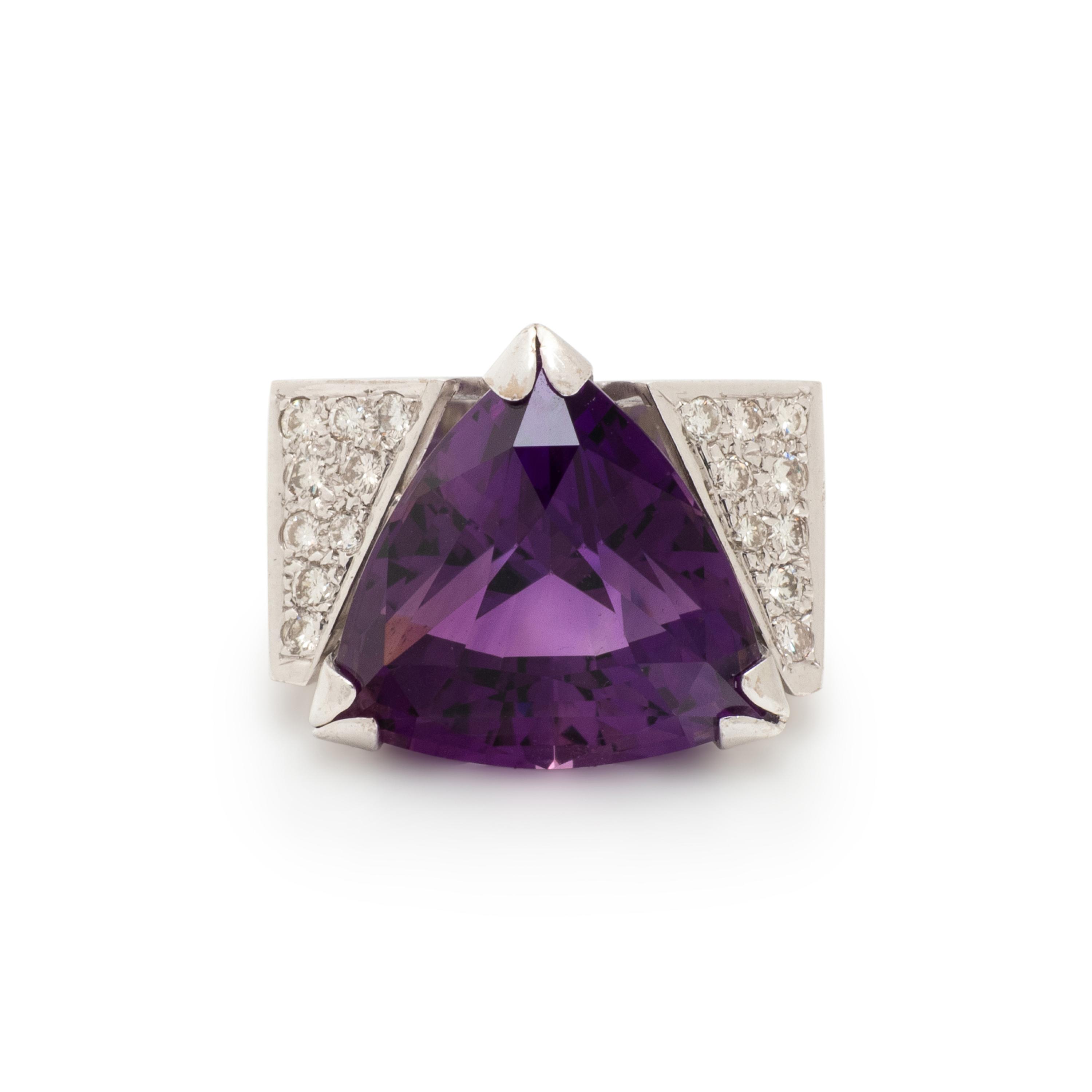 AMETHYST AND DIAMOND RING