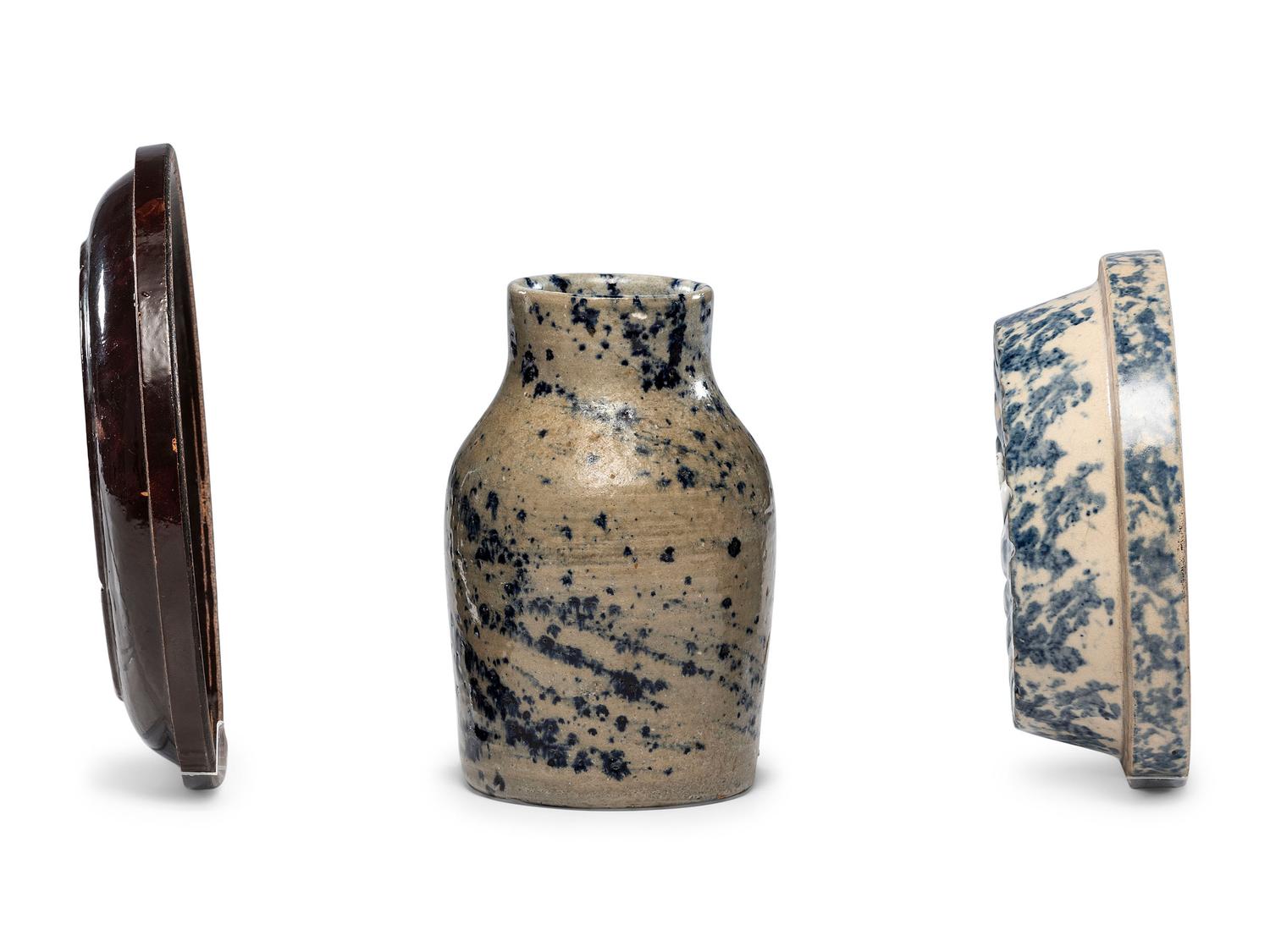 Five Glazed Pottery Table Articles