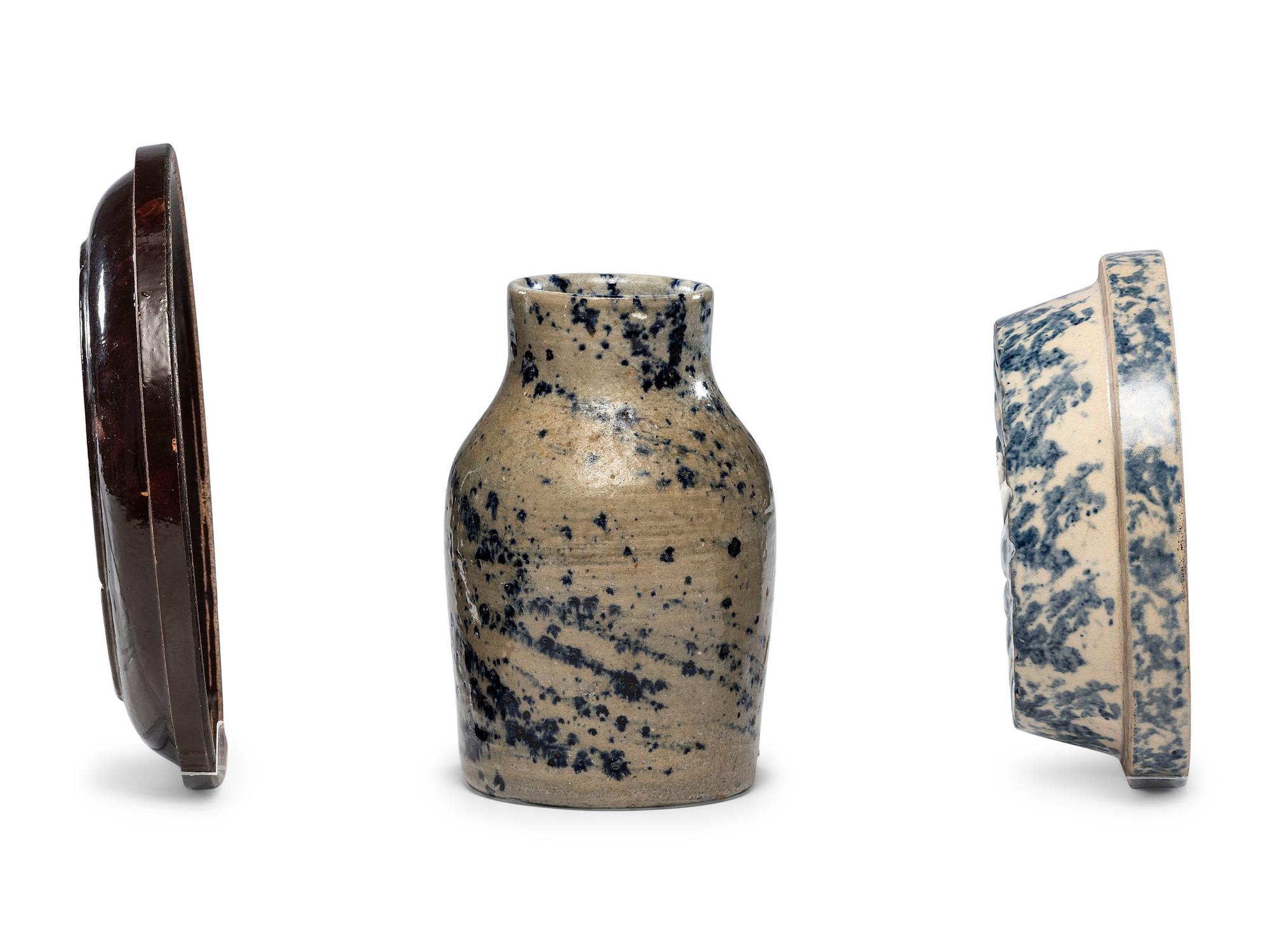 Five Glazed Pottery Table Articles