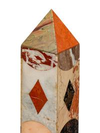 A Pair of Large Grand Tour Style Specimen Marble Obelisks