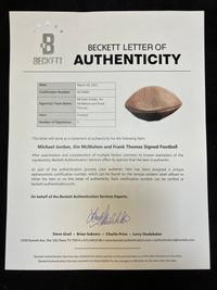 A Michael Jordan, Frank Thomas and Jim McMahon Super Bowl XXIV Signed Autograph Football from The Collection of Sports Super Agent Steve Zucker (Beckett Authentication Services Letter),