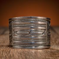 Navajo Stamped Silver Cuff Bracelet