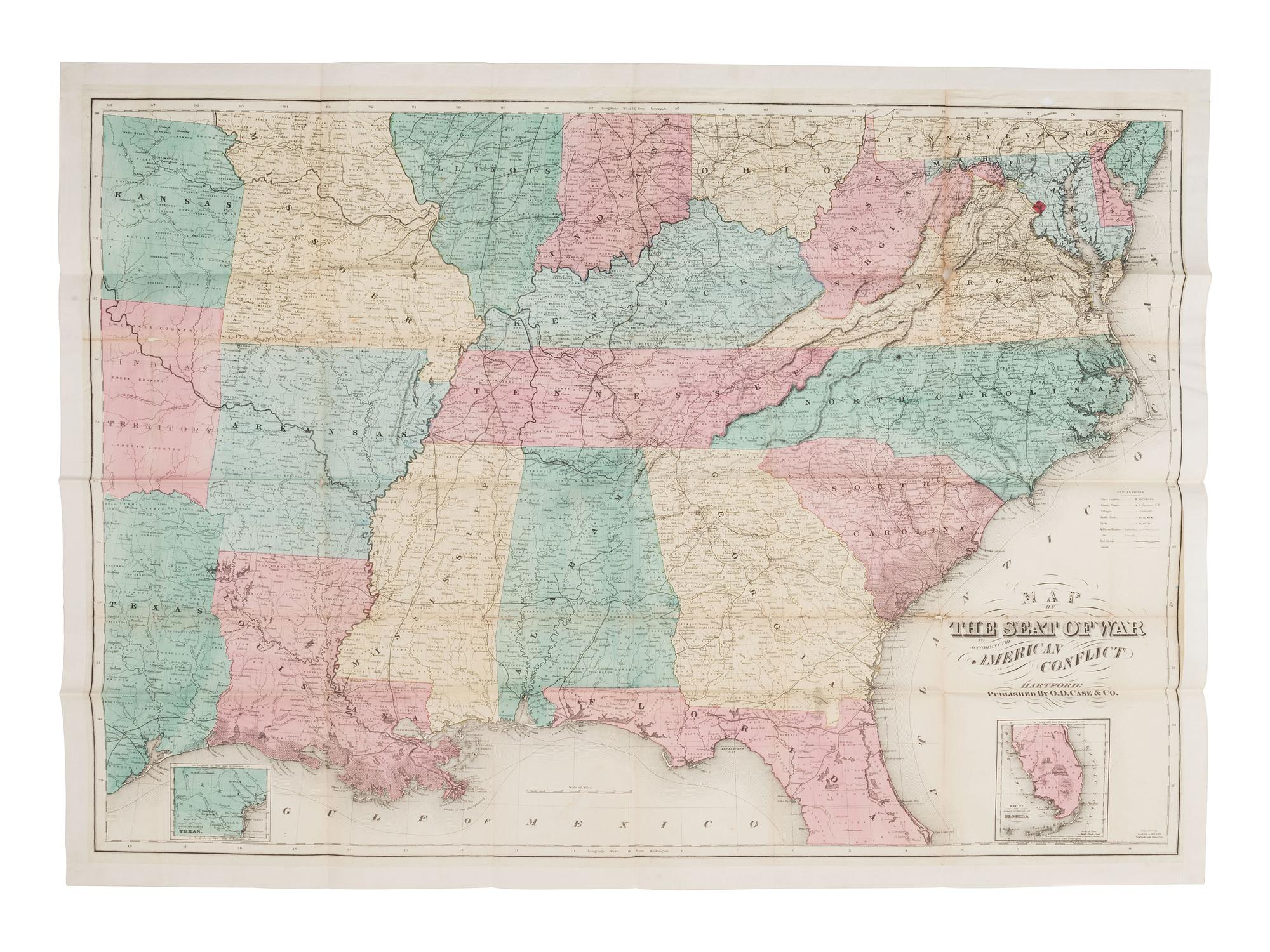 [CIVIL WAR]. A collection of more than 50 Civil War maps published ca 1860s-1870s.