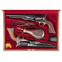 Double Cased Set of Italian Replica Colt M1860 Army Percussion Revolvers with Accessories