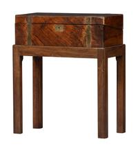A Georgian Brass Mounted Mahogany Campaign Desk on Stand