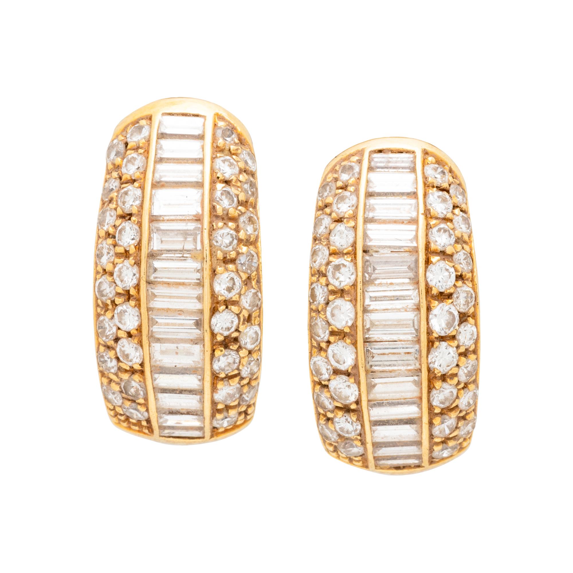 CARTIER, YELLOW GOLD AND DIAMOND CLIP EARRINGS