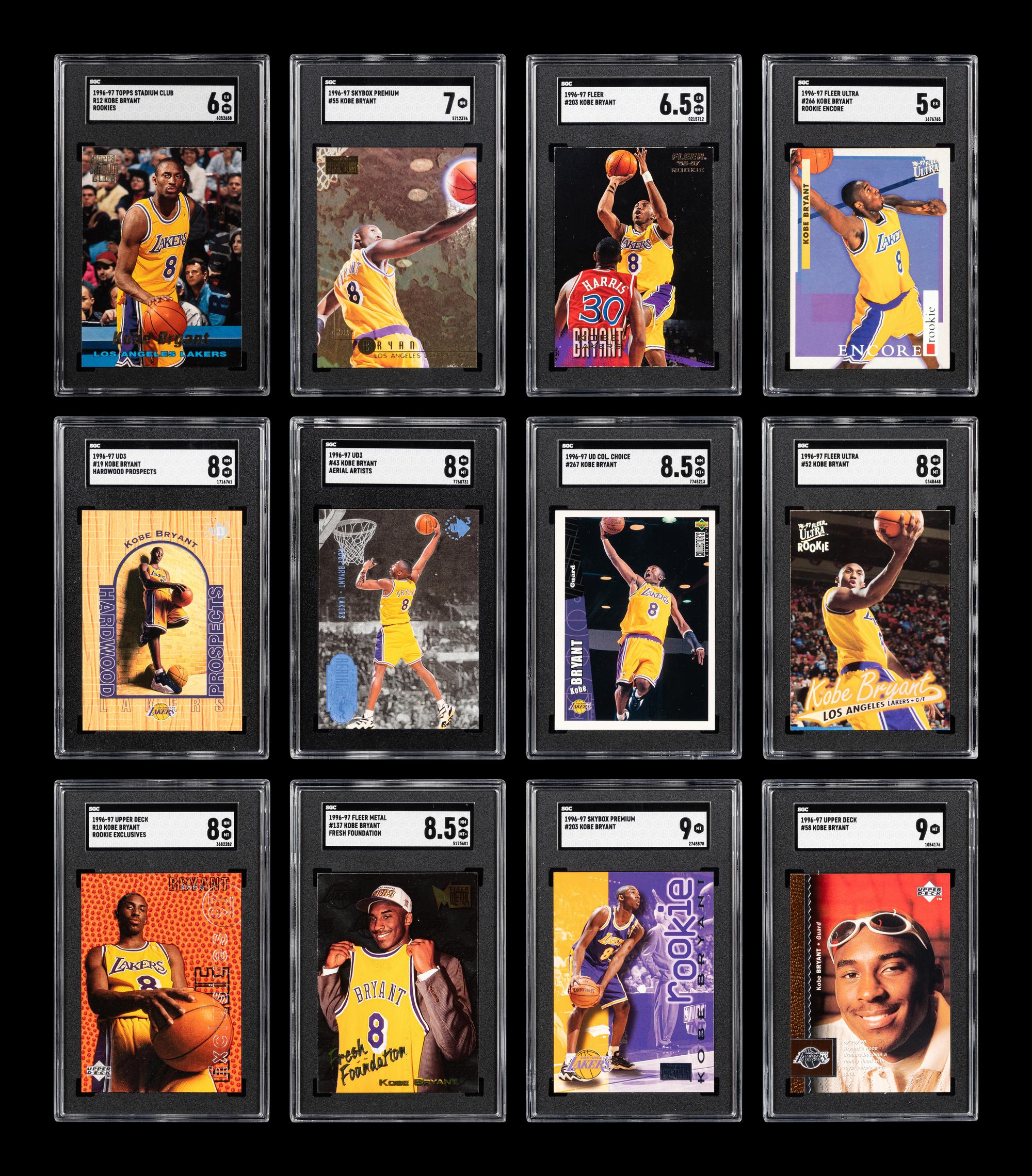 A Group of 12 Graded 1996-97 Kobe Bryant Rookie Basketball Cards,
