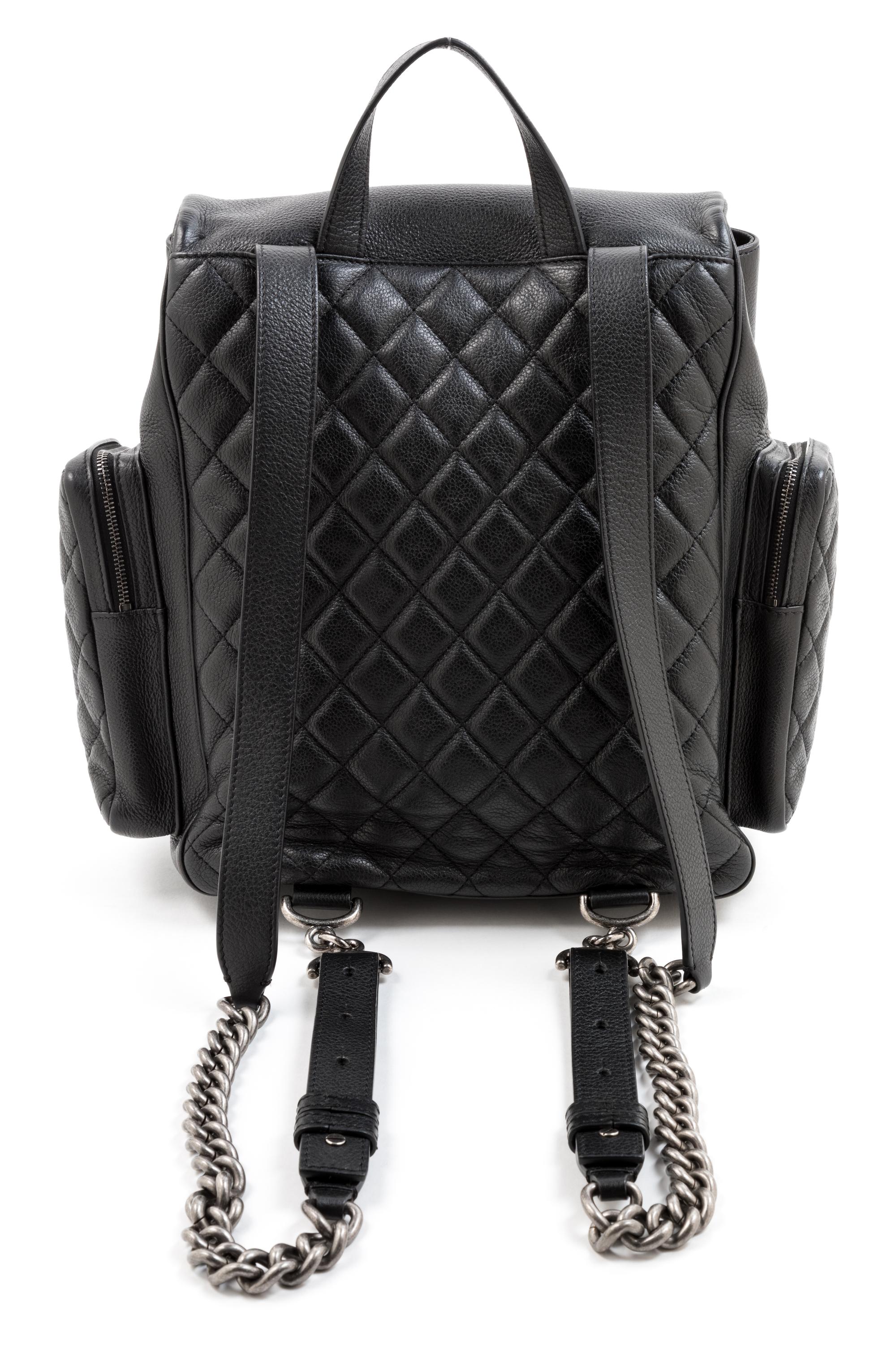 Chanel Black Leather Quilted Rock Backpack, 2000s