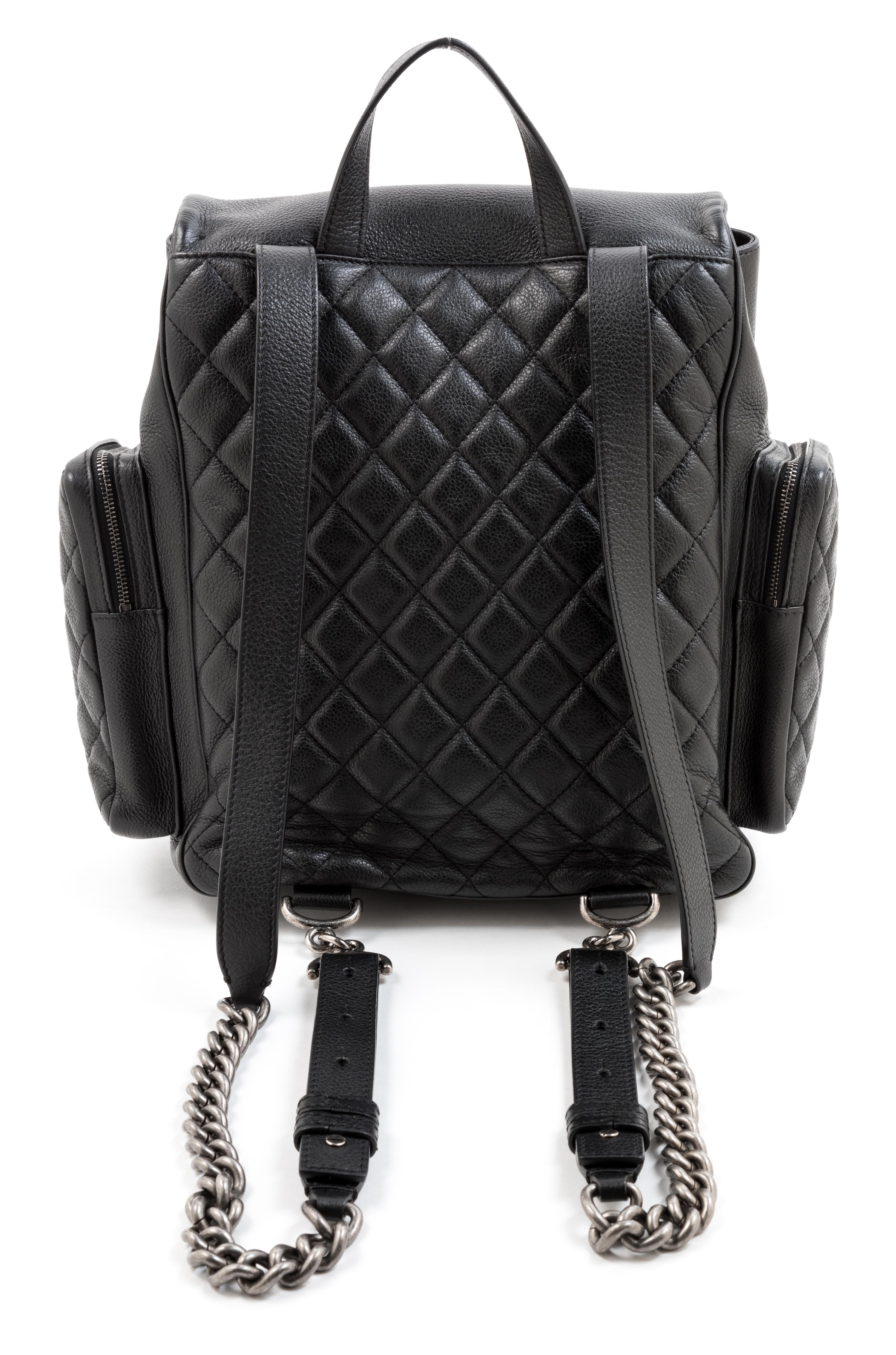 Chanel Black Leather Quilted Rock Backpack, 2000s