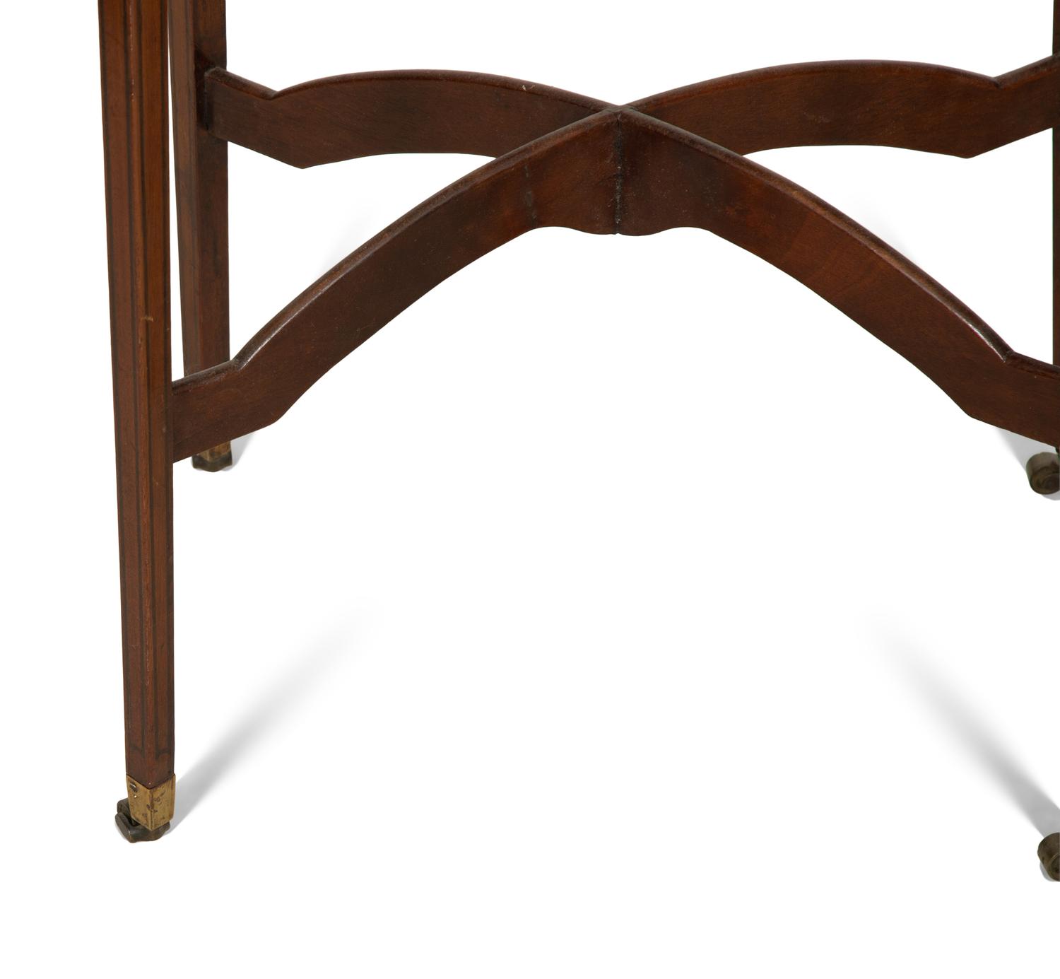 A George III Mahogany Vitrine Table and a Kettle Stand
