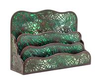 A Tiffany Studios Pine Needle Letter Stand Height 8 1/2 x width 12 1/2 inches.