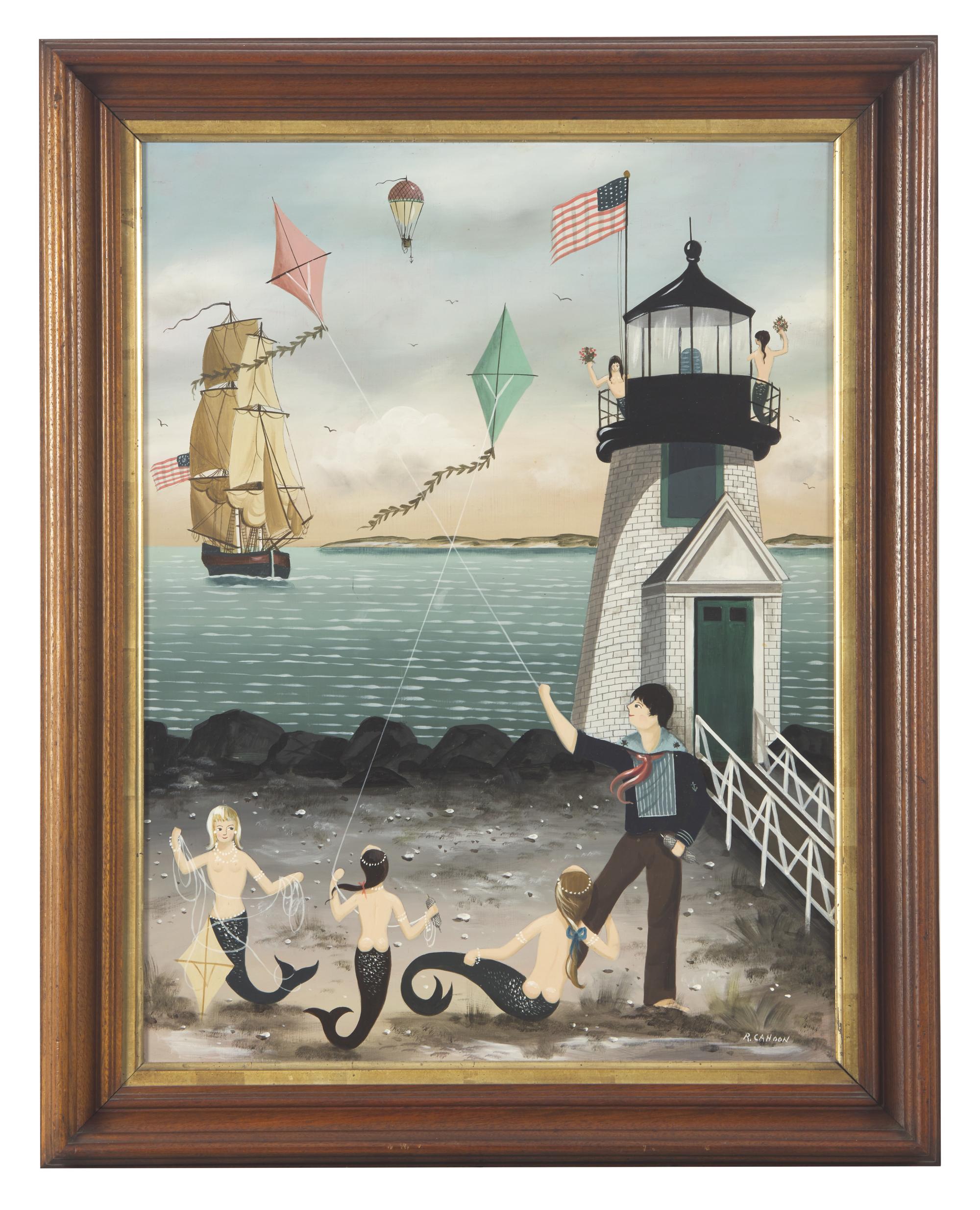 Ralph Eugene Cahoon, Jr. (1910-1982), Kite Flying at Brant Point