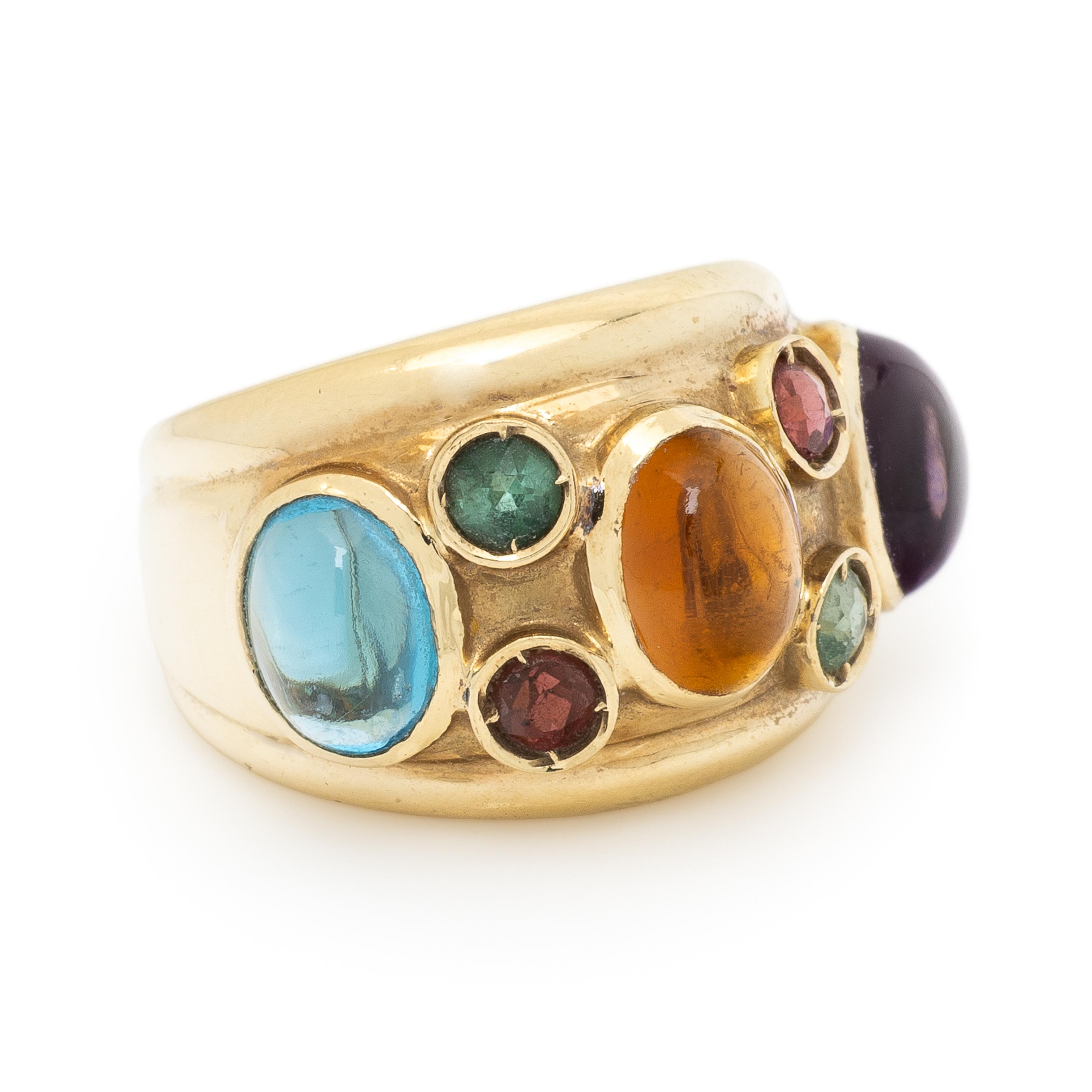 Multigem and Yellow Gold Ring