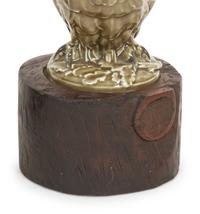 A Pair of Glazed Earthenware Owl Table Lamps