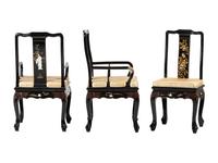 Eight Gilt and Black Lacquer Dining Chairs in the Chinese Taste