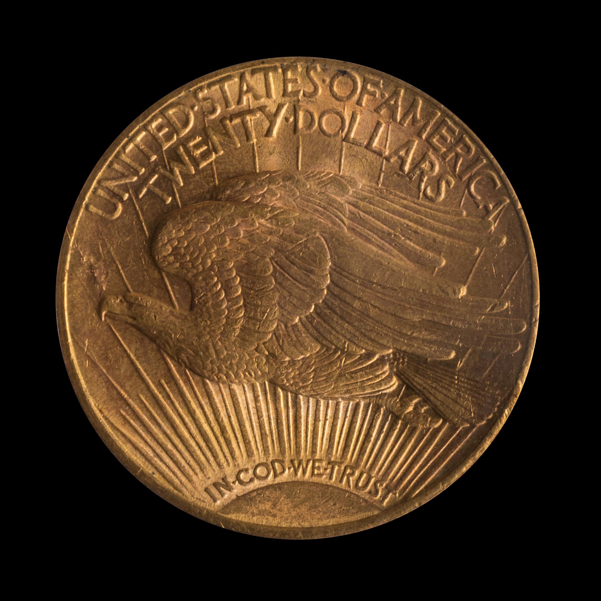 A United States 1909-S St. Gaudens $20 Gold Coin