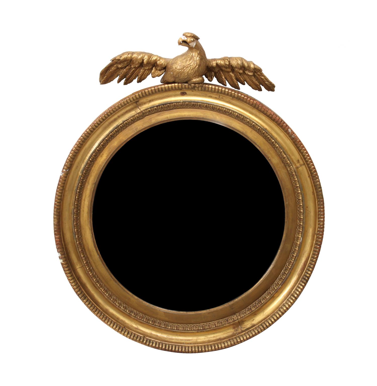 An American Giltwood Bull's-Eye Mirror Height 29 x width 24 inches