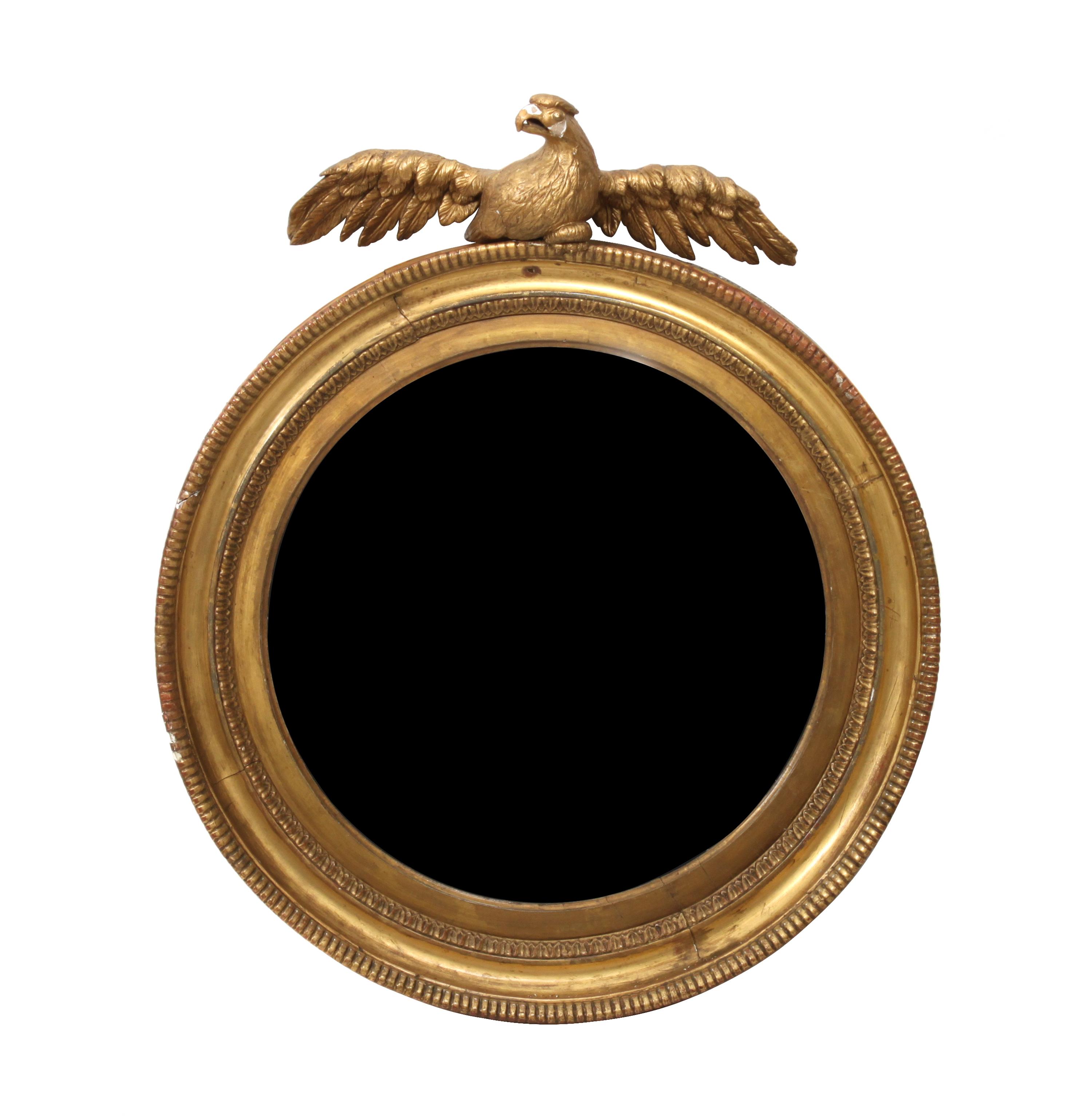 An American Giltwood Bull's-Eye Mirror Height 29 x width 24 inches