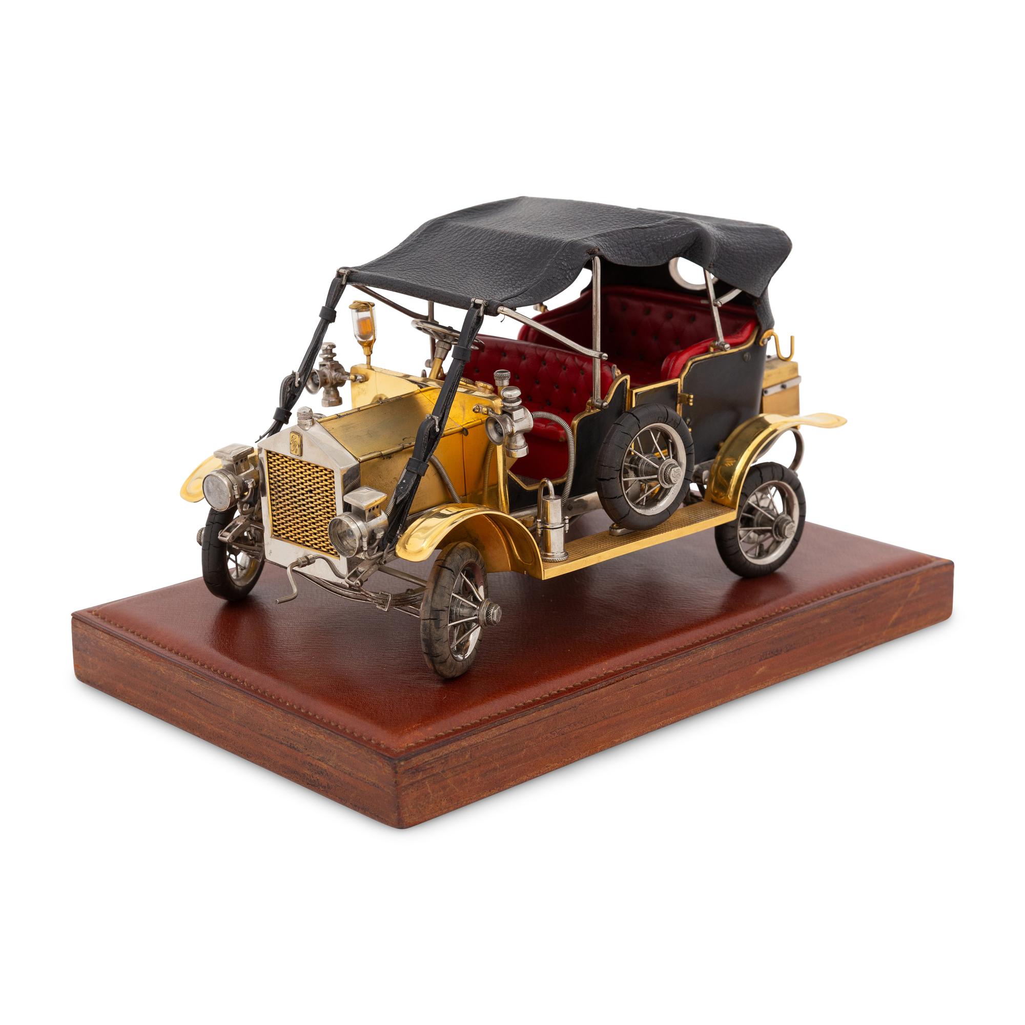 A 1/12 Scale Model of a 1912 Rolls Royce 40/50 Tourer Silver Ghost Automobile