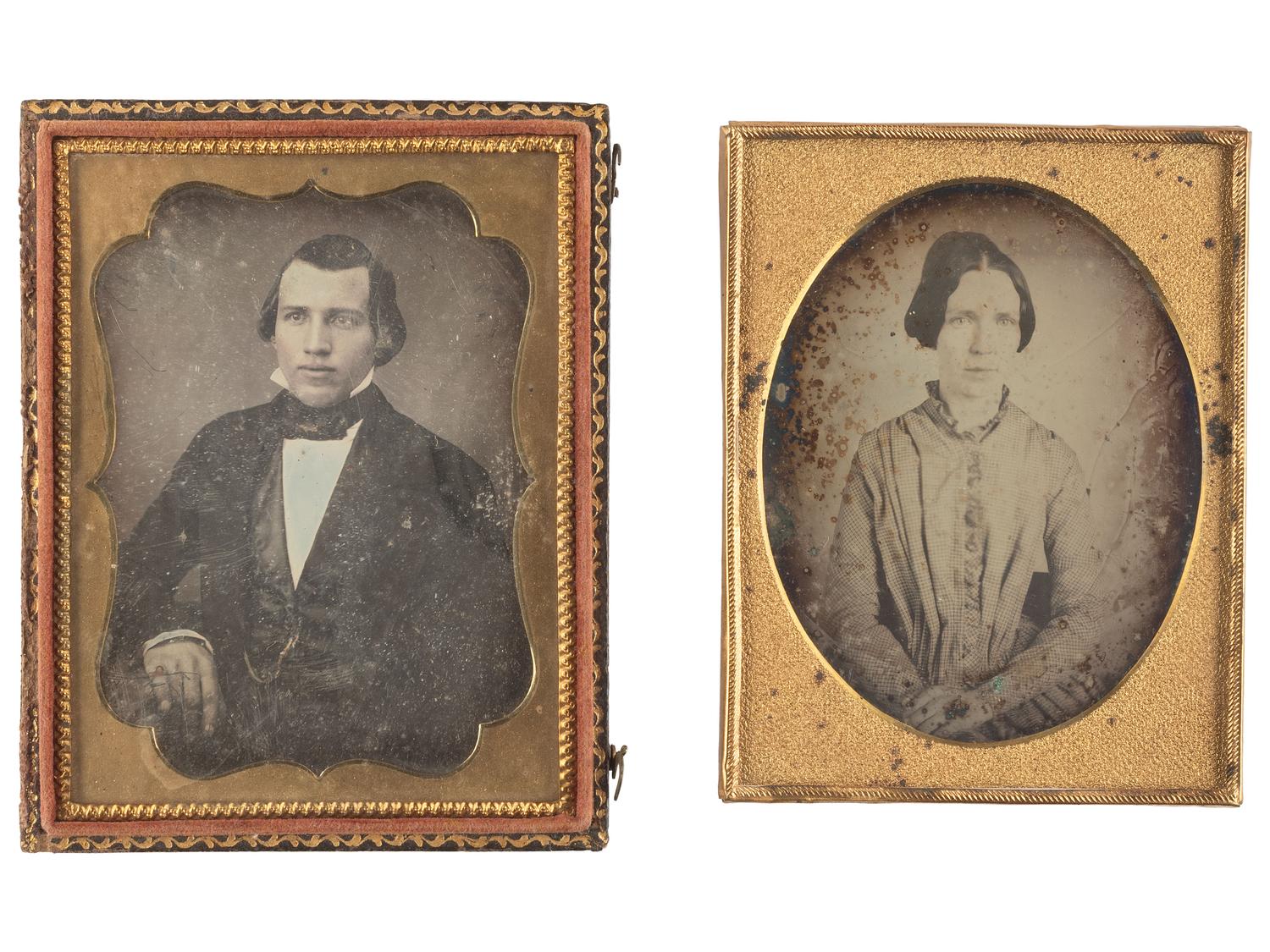 [EARLY PHOTOGRAPHY]. 30 quarter plate daguerreotype portraits of men and women of varying ages.