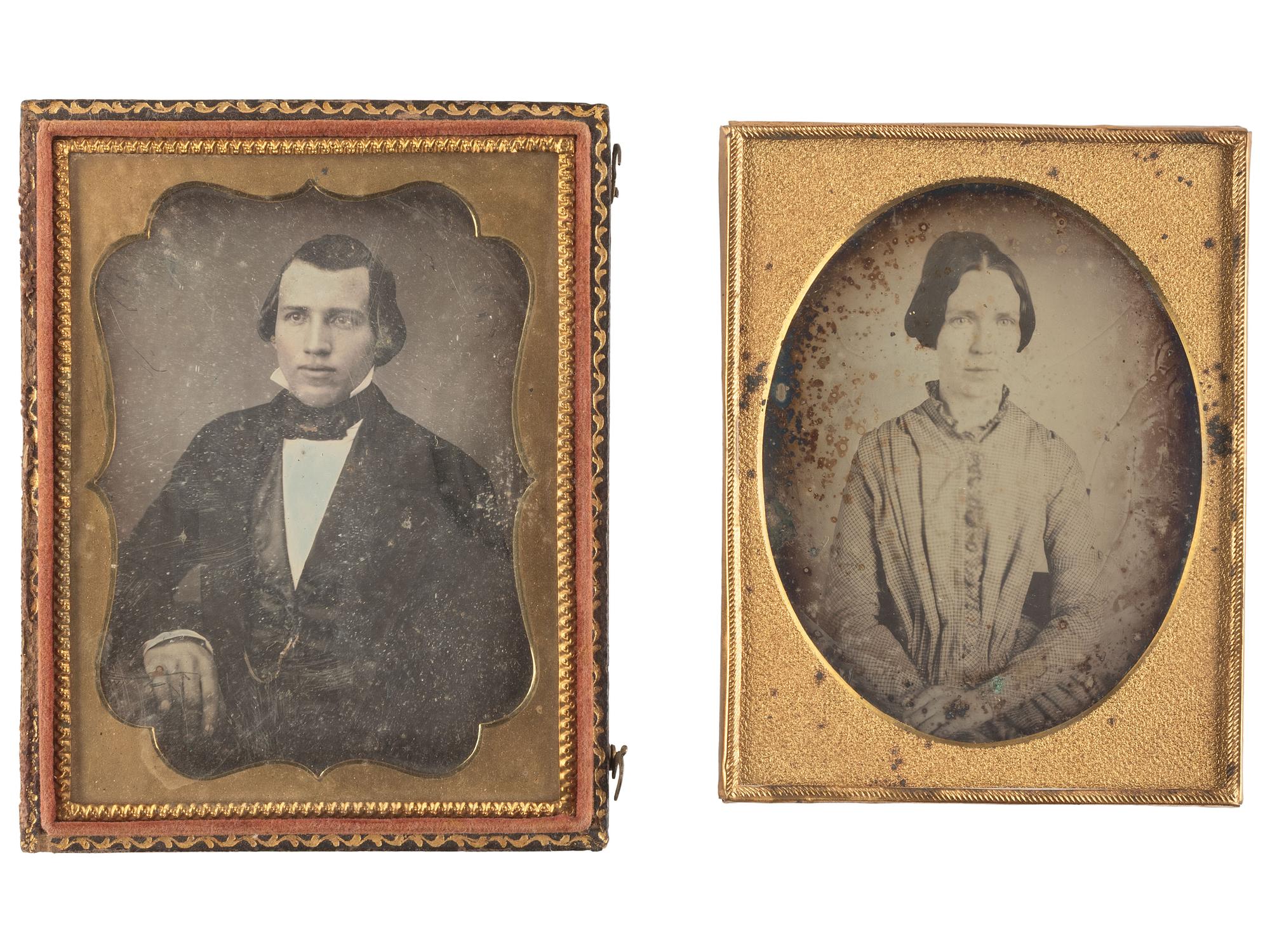 [EARLY PHOTOGRAPHY]. 30 quarter plate daguerreotype portraits of men and women of varying ages.