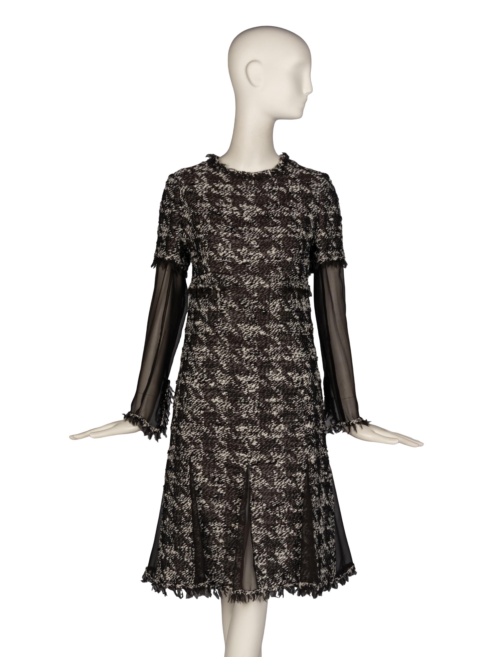 Chanel Pleated Tweed Dress