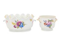 A German Porcelain Monteith and Cache Pot
