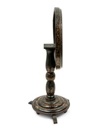A Pair of Victorian Mother-of-Pearl Inlaid and Parcel Gilt Papier-Mâché Tilt-Top Tables