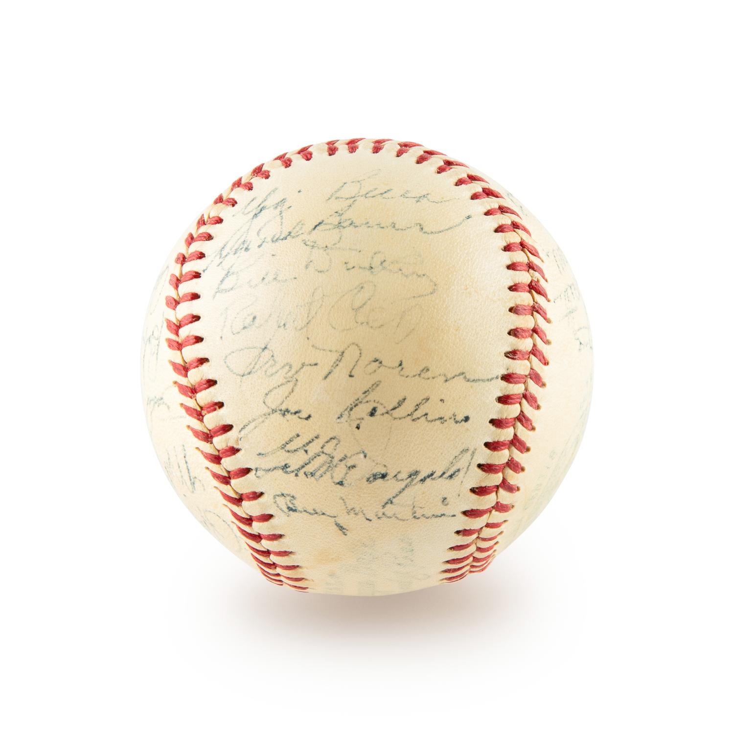 A 1952 New York Yankees Team Signed Autograph Baseball Including Mickey Mantle (Beckett Authentication Services)