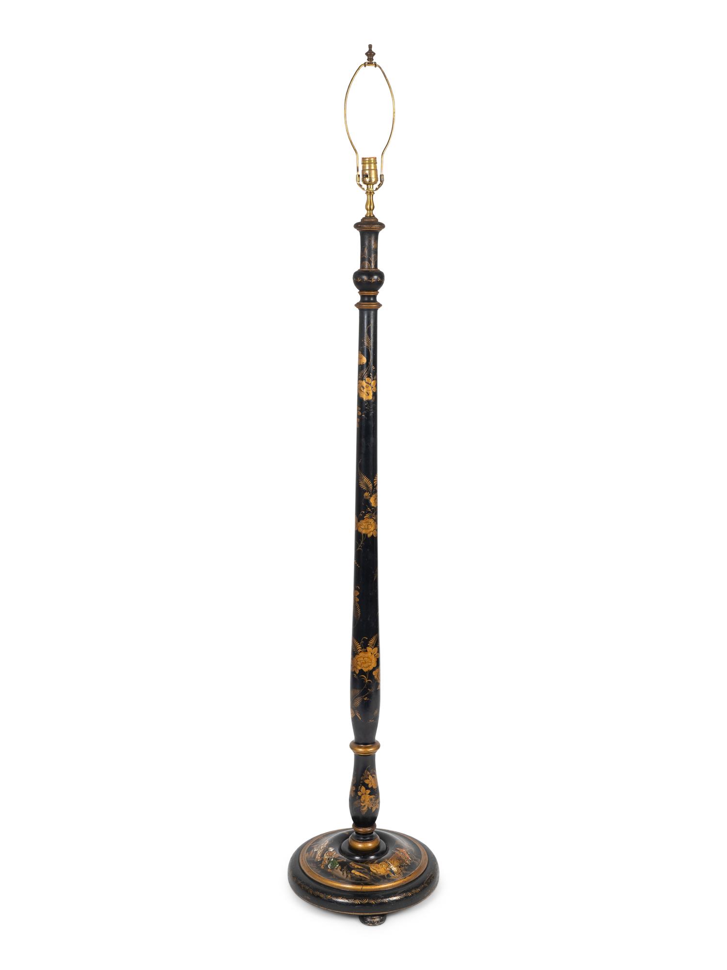 A Black Japanned Floor Lamp — LATE 20TH CENTURY