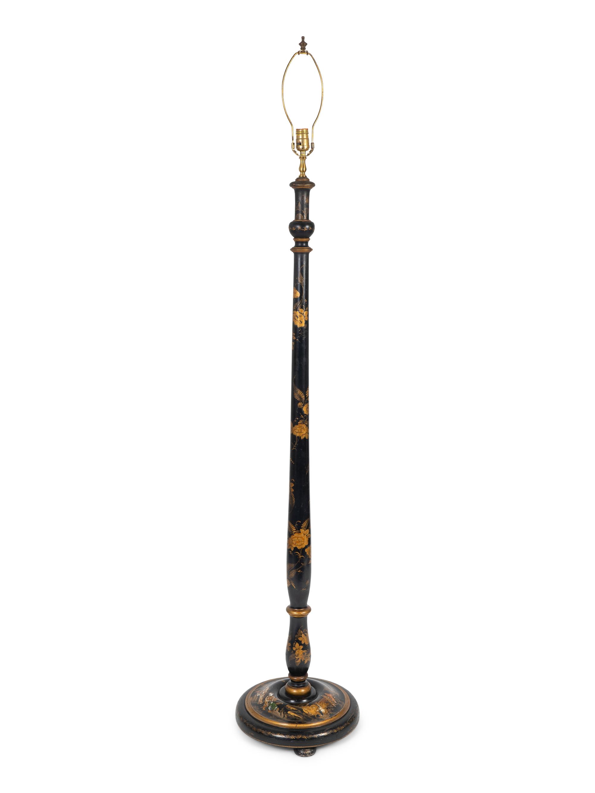 A Black Japanned Floor Lamp — LATE 20TH CENTURY